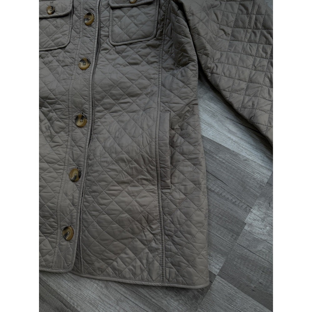 Chico's Quilted Full Button Front Jacket Women's Size 1 Medium Camel - Picture 6 of 16